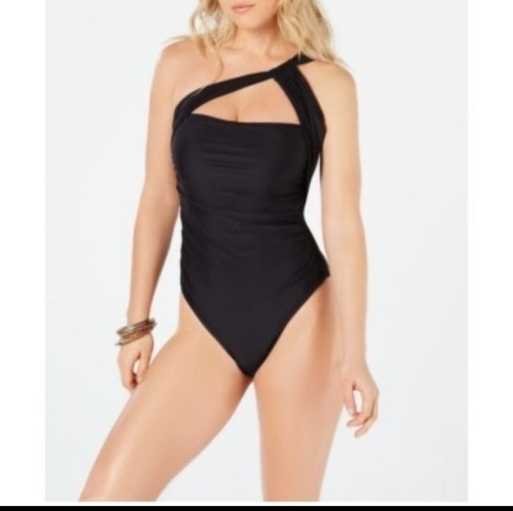 rachel rachel Roy black cross shoulder swimsuit NWT size small